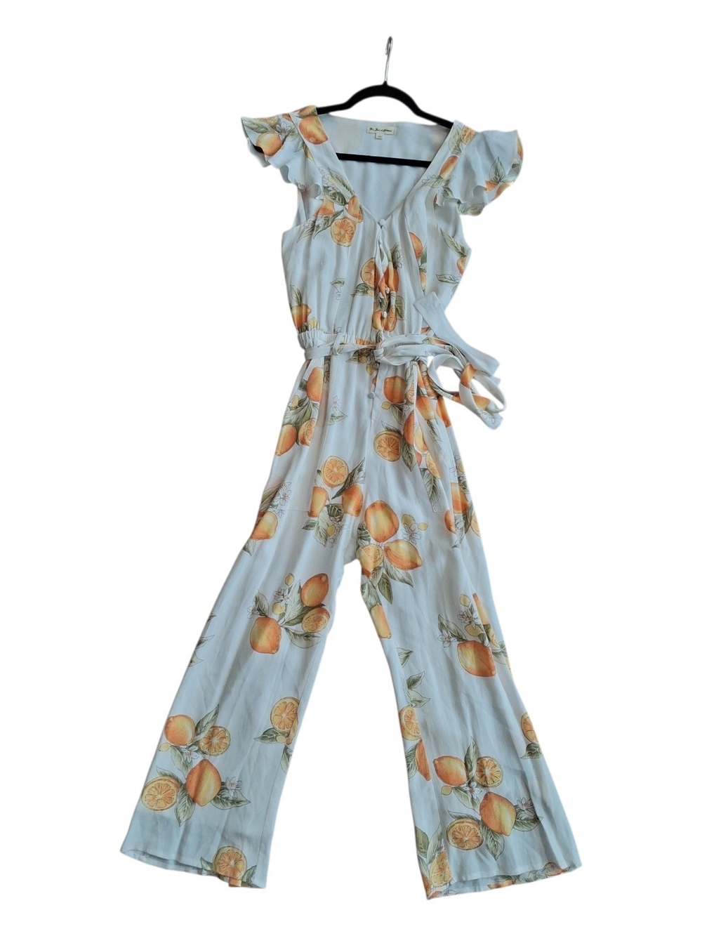 For Love And Lemons White Jumpsuit with Orange Citrus Print - Picture 2 of 4